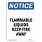 Signmission OSHA Notice Sign, 10" H, 7" W, Rigid Plastic, Flammable Liquids Keep Fire Away Sign, Portrait OS-NS-P-710-V-12770 - alternate 1
